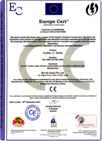 CE Compliance Certificate DryMax Series Dehumidifiers 4