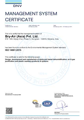 Det Norske Veritas Management System Certificate (ISO 14001:2015)