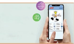 Hand holding phone displaying BryCal App