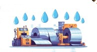 Water drops and dehumidifier illustration