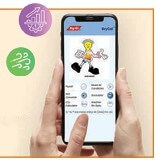 Hand holding phone displaying BryCal App